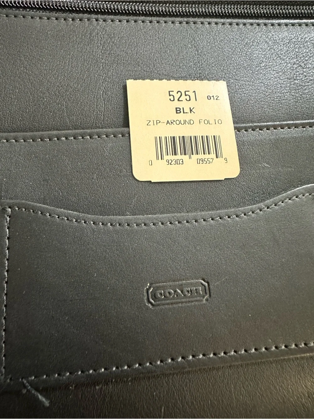 Coach Black Leather Zip Around Padfolio Portfolio Excellent Condition!- VINTAGE